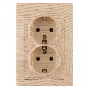 Фотография товара 'Эра Розетка Intro Plano 1-205-11 с заземлением двойная 2X2P+E Schuko, 16А-250В, IP20, СУ, сосна Б0053922'