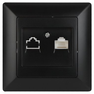 Фотография товара 'Эра Розетка Intro Solo 4-303-05 информационная RJ45, СУ, антрацит Б0043386'