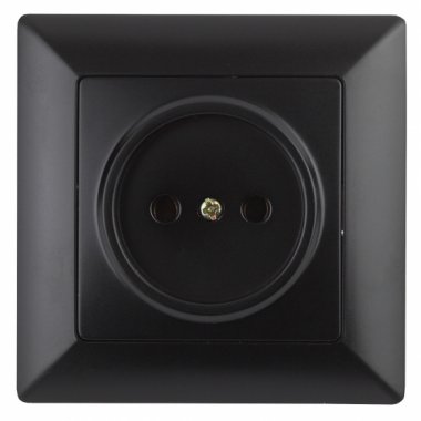 Фотография товара 'Эра Розетка Intro Solo 4-201-05 без заземления 2P, 16А-250В, IP20, СУ, антрацит Б0053645'
