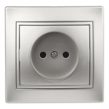 Фотография товара 'Эра Розетка 2P, 16А-250В, IP20, СУ, Plano, алюминий (10/200/2400) Б0030054'