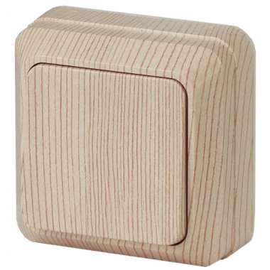 Фотография товара 'Эра Выключатель Intro Quadro 2-101-11 одноклавишный 10А-250В, IP20, ОУ, сосна Б0053739'