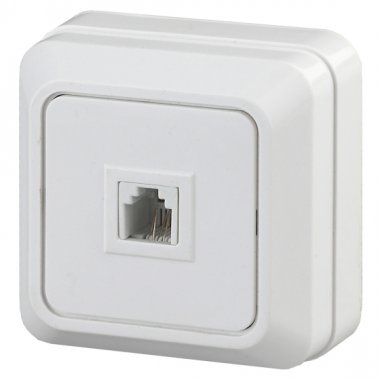 Фотография товара 'Эра Розетка телефонная RJ11, IP20, ОУ, Quadro, белый Б0027661'