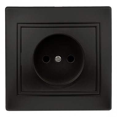 Фотография товара 'Эра Розетка 2P, 16А-250В, IP20, СУ, Plano, антрацит (10/200/2400) Б0044566'