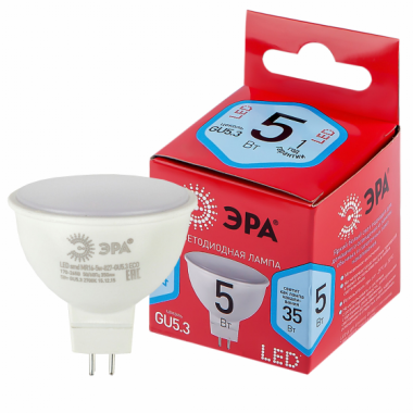 Фотография товара 'Эра Лампочка светодиодная RED LINE LED MR16-5W-840-GU5.3  Б0049639'
