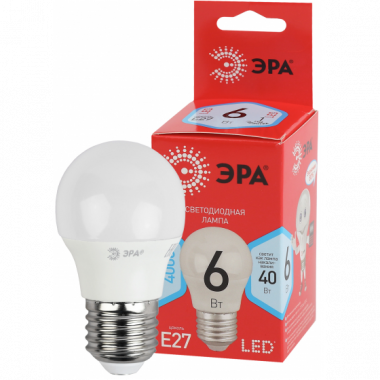 Фотография товара 'Эра Лампочка светодиодная RED LINE LED P45-8W-840-E14 Б0052440'