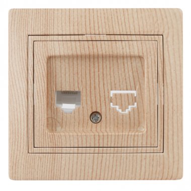 Фотография товара 'Эра Розетка Intro Plano 1-303-11 информационная RJ45, IP20, СУ, Plano, сосна Б0030089'