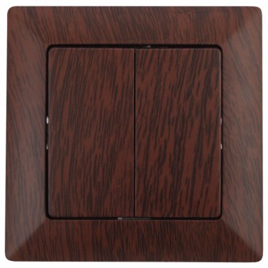 Фотография товара 'Эра Выключатель Intro Solo 4-104-10 двухклавишный 10А-250В, IP20, СУ, венге Б0053591'
