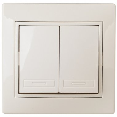 Фотография товара 'Эра Выключатель Intro Plano 1-104-02 двухклавишный, 10А-250В, IP20, СУ, слоновая кость Б0053760'