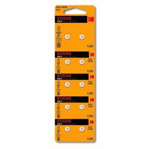Фотография товара 'Эра Батарейки Kodak AG2 (396) LR726, LR59 [KAG2-10] MAX Button Cell Б0044707'
