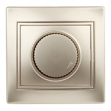 Фотография товара 'Эра Светорегулятор поворотный, 600Вт 230В, IP20, СУ, Plano, шампань (10/200/2000) Б0030091'