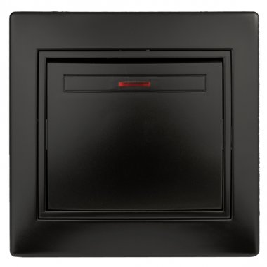 Фотография товара 'Эра Выключатель с подсветкой, 10А-250В, IP20, СУ, Plano, антрацит (10/200/2400) Б0044561'