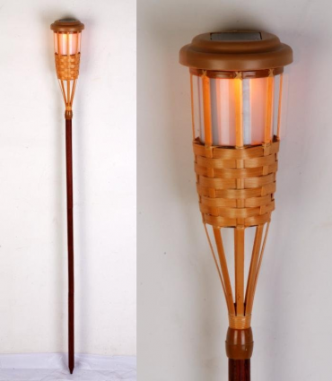 Фотография товара 'Эра Садовый светильник Факел бамбук, на солнечной батарее Б0053383'