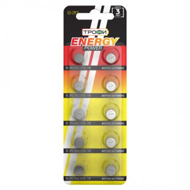 Фотография товара 'Эра Батарейки Трофи G5 (393) LR754, LR48 ENERGY POWER Button Cell (200/1600/134400)  C0035053'