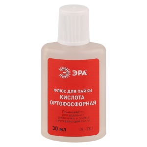Фотография товара 'Эра Флюс PL-F02 для пайки КИСЛОТА ОРТОФОСФОРНАЯ 30 мл Б0052560'