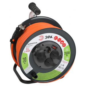 Фотография товара 'Эра Удлинитель RMx-4es-3x2.5-30m-IP44 на металлической катушке Б0052920'