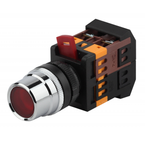 Фотография товара 'Эра Кнопка ABLF-22 d22мм неон/240В 1з+1р (10/400/3200) Б0045648'