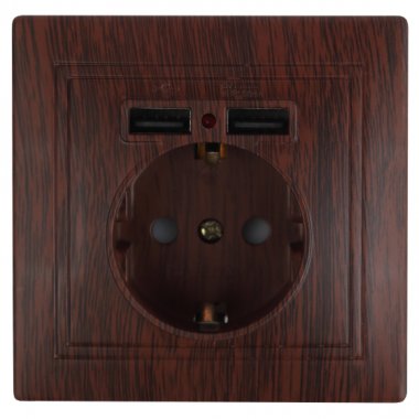 Фотография товара 'Эра Розетка+USB, IP20, СУ, Plano, венге (10/100/2500) Б0043251'