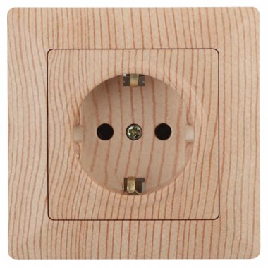Фотография товара 'Эра Розетка 2P+E Schuko со шторками, 16А-250В, СУ, Solo, сосна Б0043346'