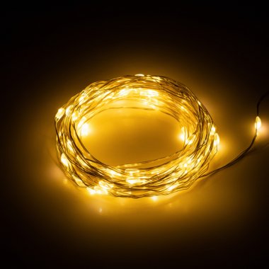 Фотография товара 'Эра Светодиодная новогодняя гирлянда Intro Holiday INNR-01Z нить теплый свет 10 м 100 microled IP20 Б0060441'