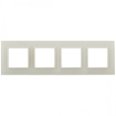 Фотография товара 'Эра Рамка для розеток и выключателей Elegance 14-5104-02 на 4 поста, стекло, Б0059173'