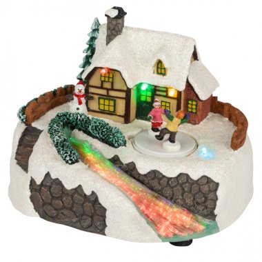 Фотография товара 'Эра Светодиодная новогодняя фигура EFIS-S02 композиция Деревня мультиколор 3*АА 16*13*12 см Б0060481'