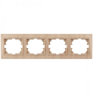 Фотография товара 'Эра Рамка для розеток и выключателей Intro Plano 1-504-11 на 4 поста горизонтальная, СУ, сосна Б0030105'