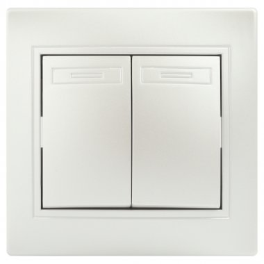 Фотография товара 'Эра Переключатель Intro Plano 1-107-06 двухклавишный, 10А-250В, IP20, СУ, перламутр Б0053811'