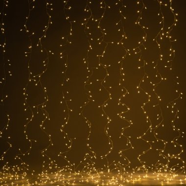 Фотография товара 'Эра Светодиодная новогодняя гирлянда ENIZ-800W занавес Роса-мишура 3*2 м теплый свет 800 microled IP20 Б0060421'