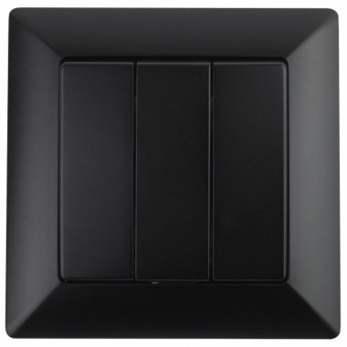 Фотография товара 'Эра Выключатель тройной, 10А-250В, СУ, Solo, антрацит Б0043302'