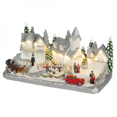 Фотография товара 'Эра Светодиодная новогодняя фигура EFIS-S08 композиция Снежная деревня теплый белый свет 3АА 31*16*16 см Б0060486'