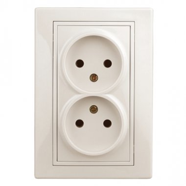 Фотография товара 'Эра Розетка Intro Plano 1-204-02 без заземления двойная 2х2P, 16А-250В, IP20, СУ, Plano, слоновая кость Б0053905'