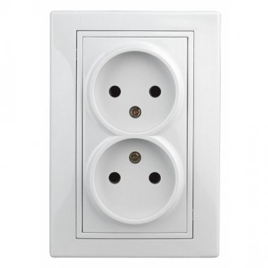 Фотография товара 'Эра Розетка 2х2P, 16А-250В, IP20, СУ, Plano, белый (10/100/1500) Б0027613'