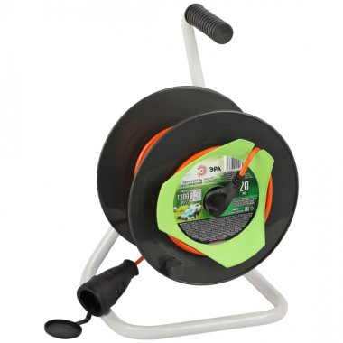 Фотография товара 'Эра Удлинитель силовой RP-1e-3х0.75-20m на пластиковой катушке c заземлением 1 розетка 20м ПВС 3х0,75мм2 Б0059773'