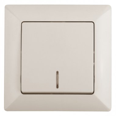 Фотография товара 'Эра Выключатель с подсветкой, 10А-250В, СУ, Solo, сл.кость Б0043271'