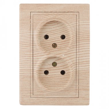 Фотография товара 'Эра Розетка 2х2P, 16А-250В, IP20, СУ, Plano, сосна (10/100/1500) Б0030069'