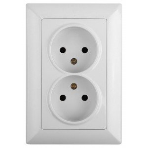 Фотография товара 'Эра Розетка 2х2P, 16А-250В, СУ, Solo, белый Б0043326'
