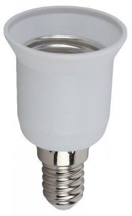 Фотография товара 'Эра Переходник E14-E27, пластик, белый Б0043743'