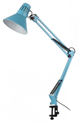 Фотография товара 'Эра Настольный светильник ЭРА N-121-E27-40W-LBU Е27 на струбцине голубой Б0052759'