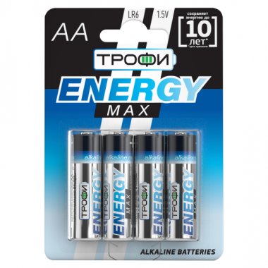Фотография товара 'Эра Батарейки Трофи LR6-4BL ENERGY MAX Alkaline Б0015138'
