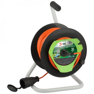 Фотография товара 'Эра Удлинитель силовой RP-1e-3x1.5-30m на пластиковой катушке c заземлением 1 розетка 30м ПВС 3х1,5мм2 Б0059776'