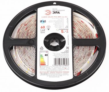 Фотография товара 'ЭРА Б0056517 LS2835-60LED-IP65-WW-eco-5m Светодиодная лента'