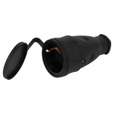 Фотография товара 'ЭРА RX10-B-IP44 Розетка каучуковая c заземлением'