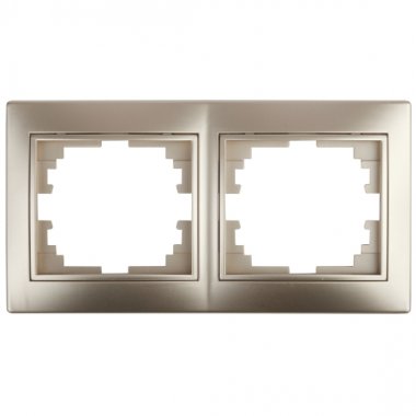 Фотография товара 'Эра Рамка для розеток и выключателей Intro Plano 1-502-04 на 2 поста горизонтальная, СУ, шампань Б0030095'