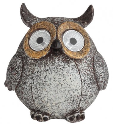 Фотография товара 'Эра ERAFYS01-07 Садовый светильник Филин серый на солнечной батарее, полистоун, 11,5 см Б0044839'