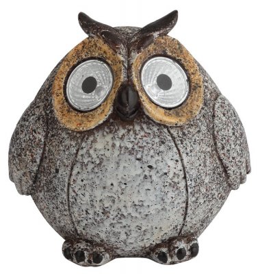 Фотография товара 'Эра ERAFYS01-08 Садовый светильник Сова серая на солнечной батарее, полистоун, 11,5 см Б0044840'