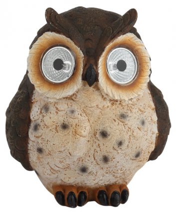 Фотография товара 'Эра ERAFYS01-12 Садовый светильник Сова коричневая на солнечной батарее, полистоун, 13 см Б0044844'