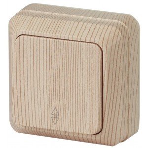 Фотография товара 'Эра Переключатель, 10А-250В, IP20, ОУ, Quadro, сосна Б0027639'