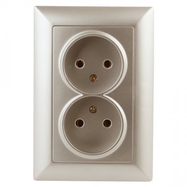 Фотография товара 'Эра Розетка 2х2P, 16А-250В, СУ, Solo, шампань Б0043329'