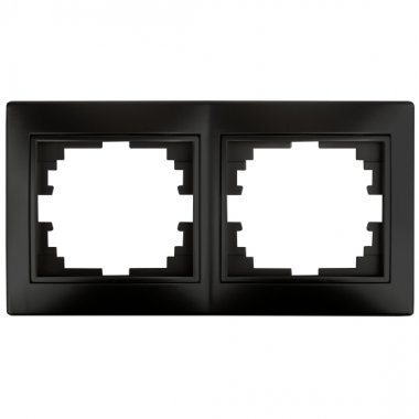 Фотография товара 'Эра Рамка для розеток и выключателей Intro Plano 1-502-05 на 2 поста горизонтальная, СУ, антрацит Б0044579'