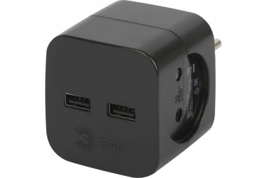 Фотография товара 'Эра Б0049535 Разветвитель электрический SP-2-USB-B на 2 розетки 220V + 2xUSB 2400mA'